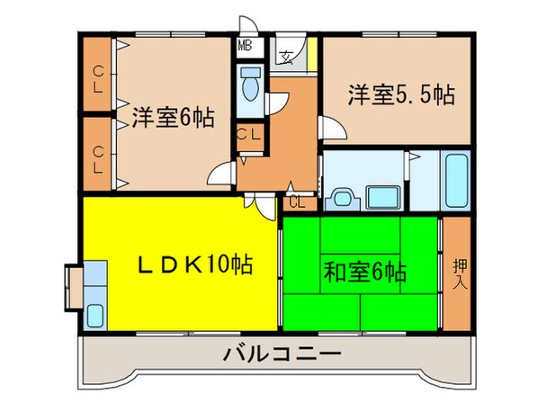 ドエル野里の物件間取画像